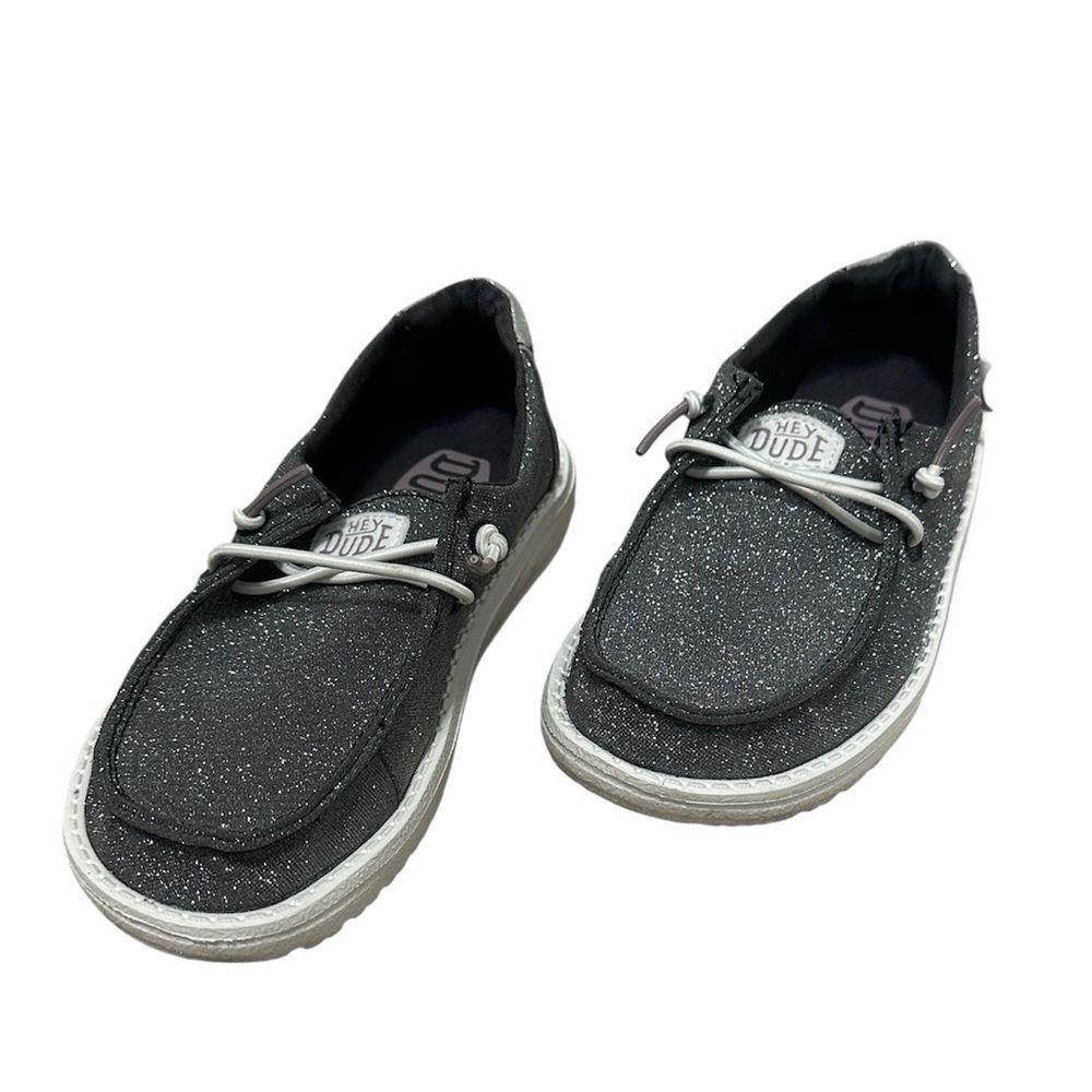 Hey Dude Wendy Metallic Silver Youth Slip On Shoe Casual Size 11